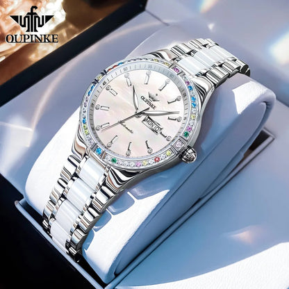 OUPINKE Diamond Bezel Watch