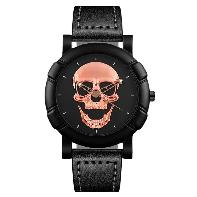 3D Skull Leather Watch