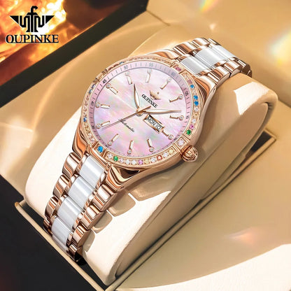 OUPINKE Diamond Bezel Watch