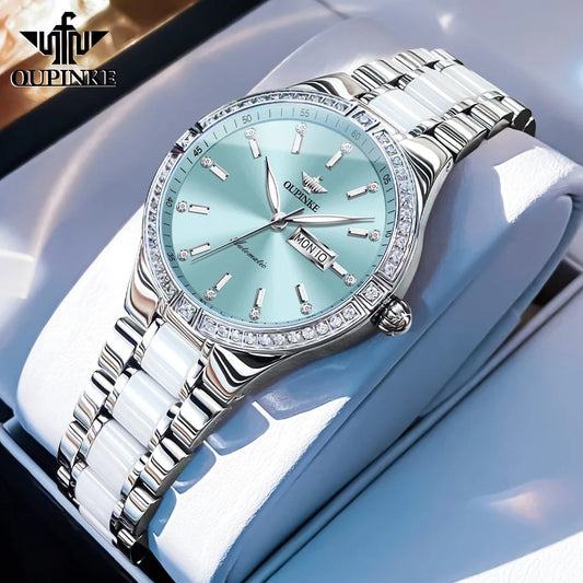 OUPINKE Diamond Bezel Watch