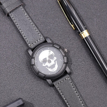 3D Skull Leather Watch