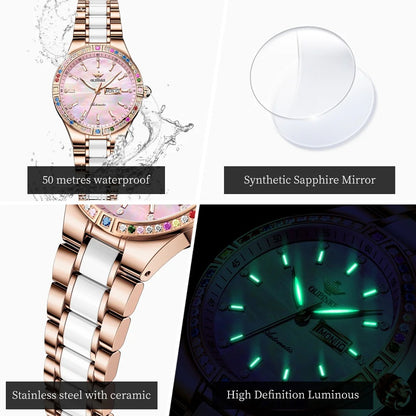 OUPINKE Diamond Bezel Watch