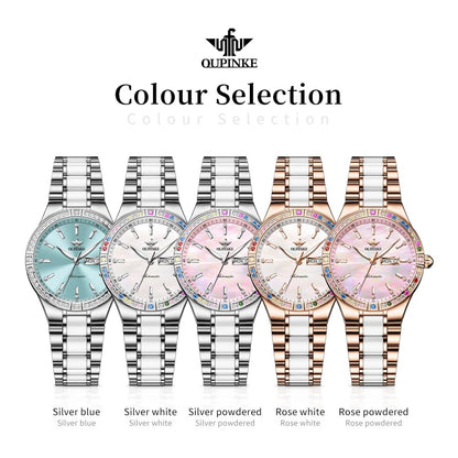OUPINKE Diamond Bezel Watch