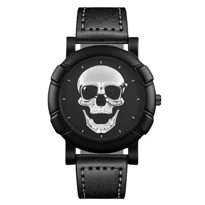 3D Skull Leather Watch
