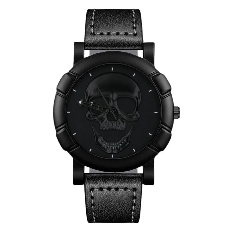 3D Skull Leather Watch
