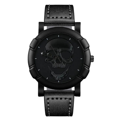 3D Skull Leather Watch