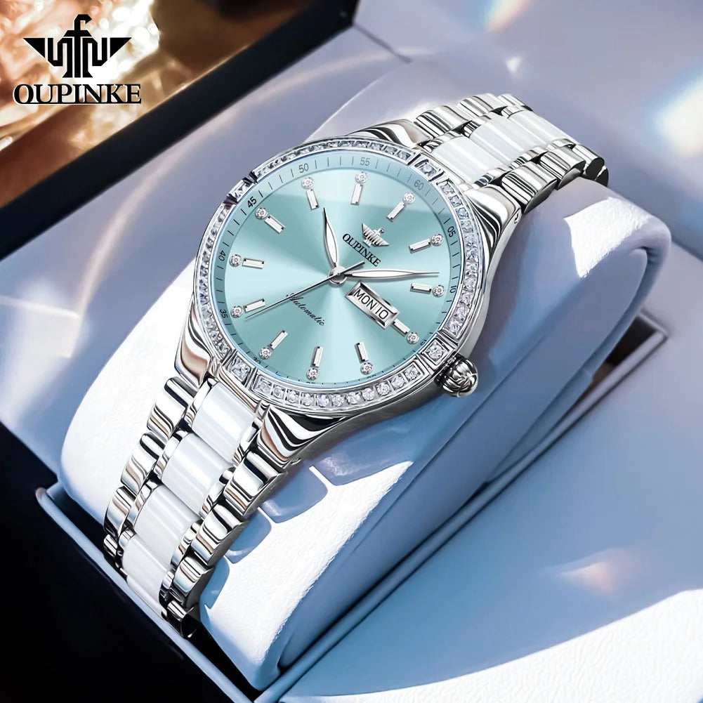 OUPINKE Diamond Bezel Watch
