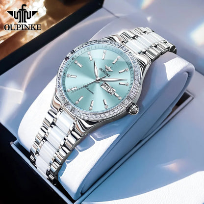 OUPINKE Diamond Bezel Watch
